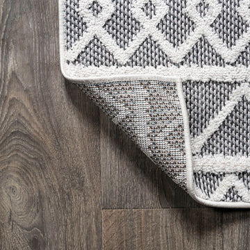 Aylan High-low Pile Knotted Trellis Geometric Indoor/outdoor Area Rug